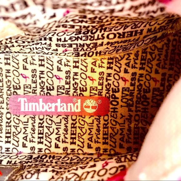 TIMBERLAND Pink Boots Susan Komen Limited Edition Kids 11 Leather Barbiecore - Picture 8 of 14